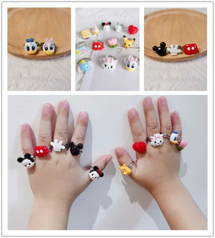 Children's cartoon adjustable ring