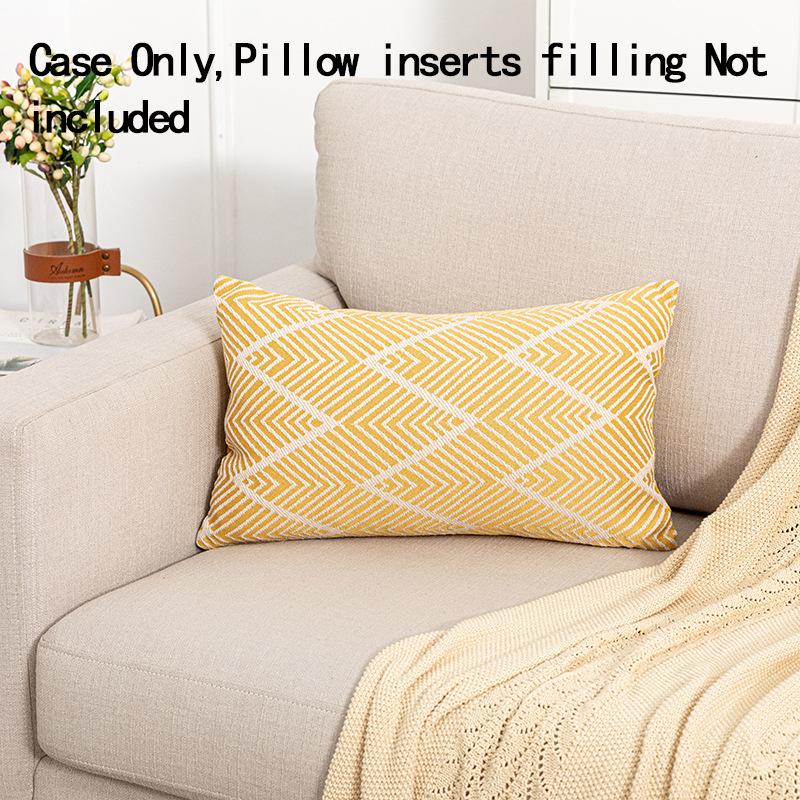 Cross-border Hot-selling Modern Simple Polyester Cotton Jacquard Pillow Model Room Tea Sofa Decorative Pillow Case_voghion.com
