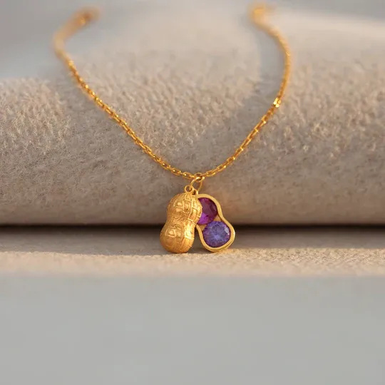 Japanese and Korean Internet Celebrity Explosive Good Peanut Bracelet Women's Light Luxury Fashion Lucky Peanut Pendant Birthstone Niche Design