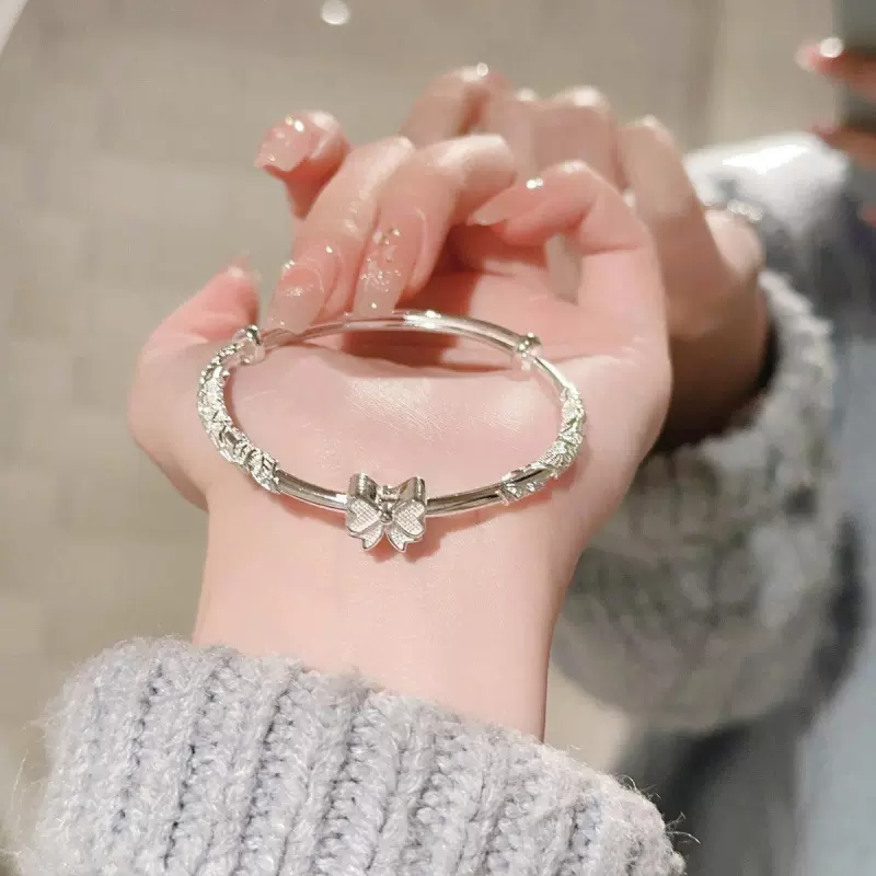 繁花蝴蝶结手镯女小众设计感甜美少女在逃公主可调节手环工厂批发