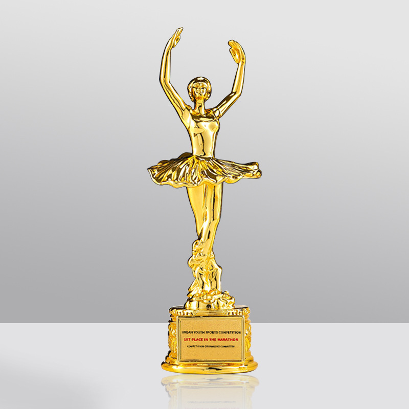 Trofeo de cristal de resina creativo, premios de producción, premios de competición deportiva de gran venta, recuerdos de reuniones anuales de empresa chapados en oro