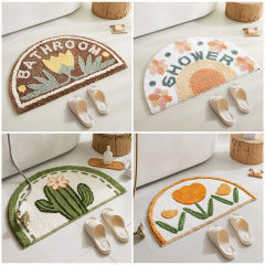 ins simple semicircle absorbent bathroom floor mat thickened non-slip carpet bathroom bathroom toilet door mat