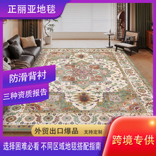 跨境亚马逊复古波斯风水洗底羊绒地毯家用客厅茶几防滑耐脏地毯