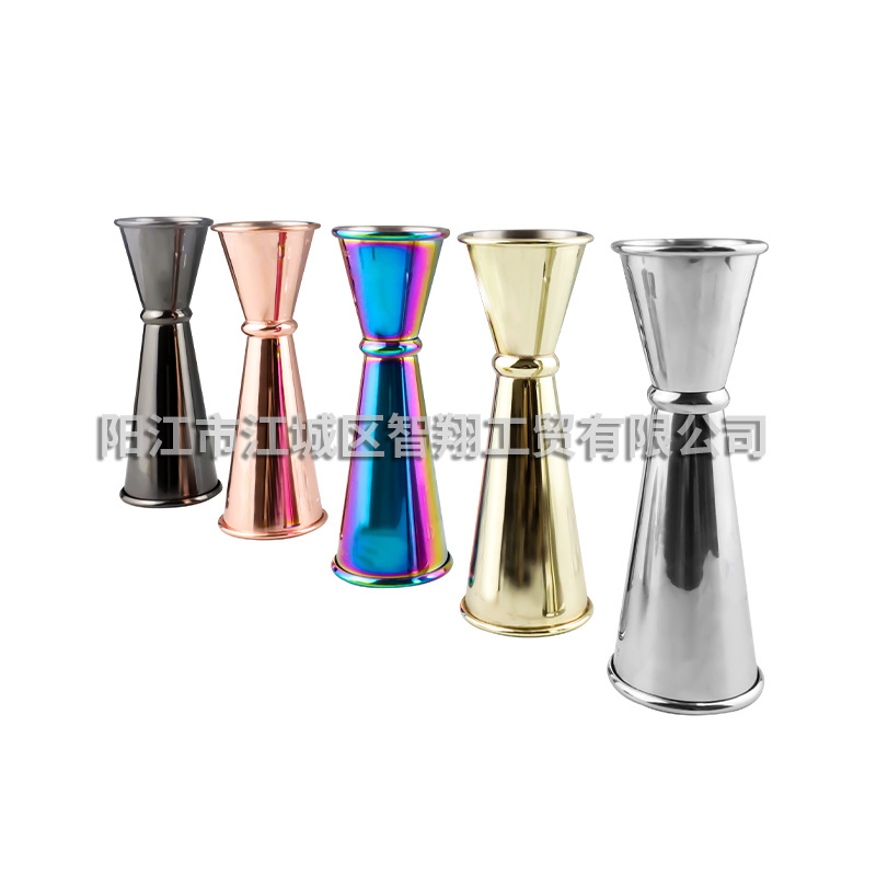 304 acero inoxidable doble cabeza mezclador taza de cóctel 30 / 60 escala línea taza de medición con anillo rizado taza de 60 onzas image 6