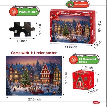 24-piece-christmas-blind-box-puzzle---1000-pieces-of-paper-based-educational-adult-wholesale-assembly-kit 24-piece-christmas-blind-box-puzzle---1000-pieces-of-paper-based-educational-adult-wholesale-assembly-kit
