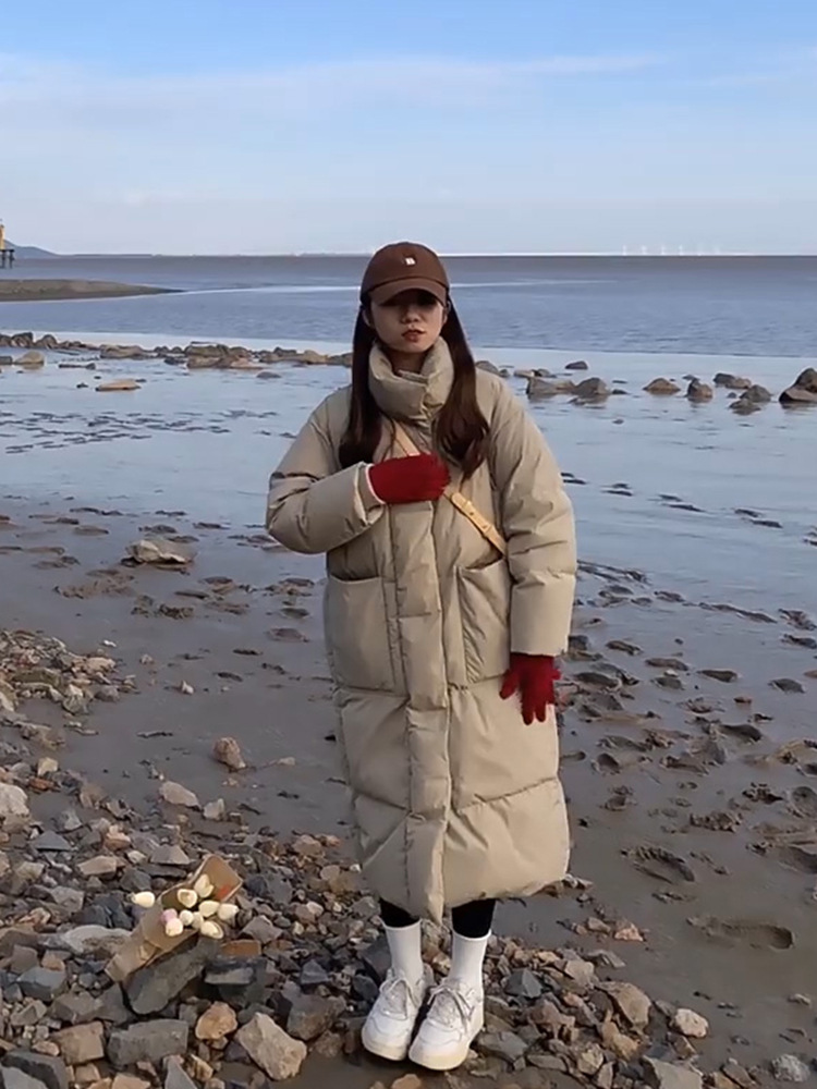 Damen Lang Steppmantel Oversize Winterjacke Mit Wattierung_voghion.com