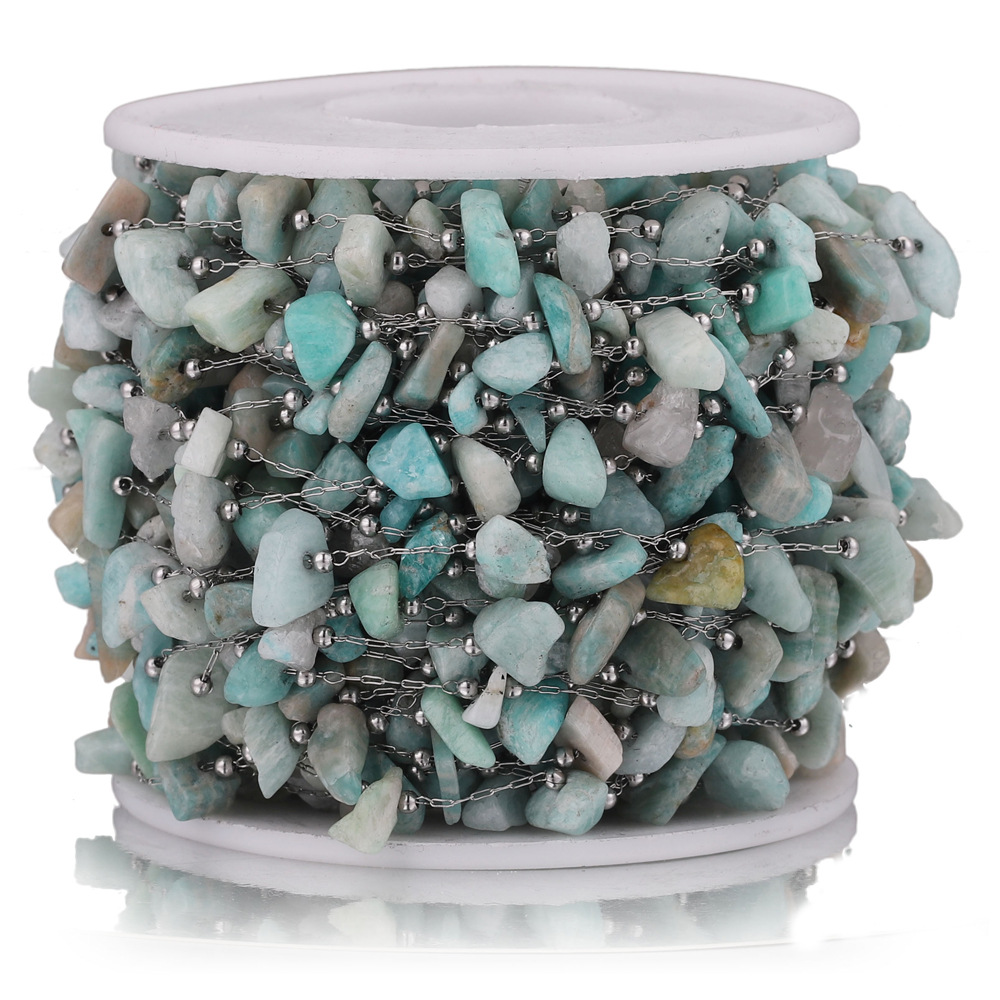 Acero inoxidable cabeza de piedra de color clip de cadena de cuentas DIY collar pulsera Cadena de joyería hecha a mano cadena accesorios de joyería