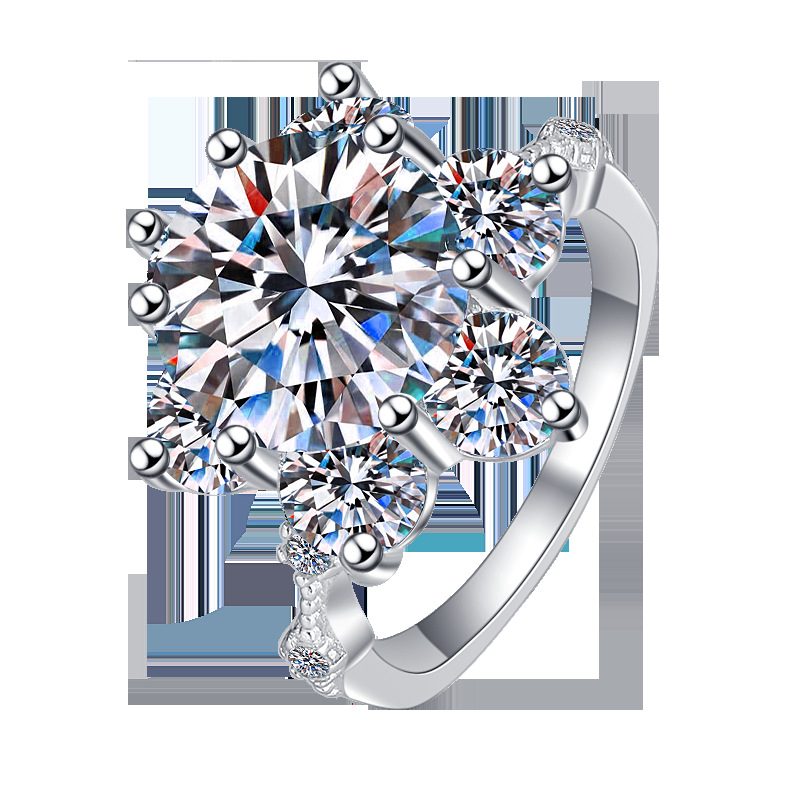 Moissanite anillo 1/3/5 quilate pulsera de lujo estrella chica fábrica al por mayor vivo 925 plata esterlina anillo femenino