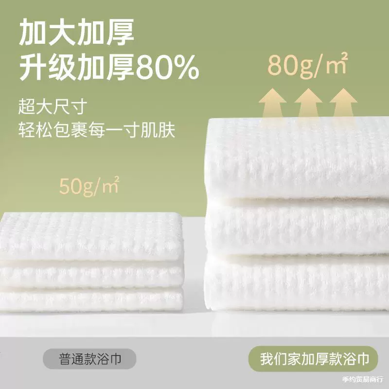 Disposable bath towel for traveling, handheld pack, increased thickness