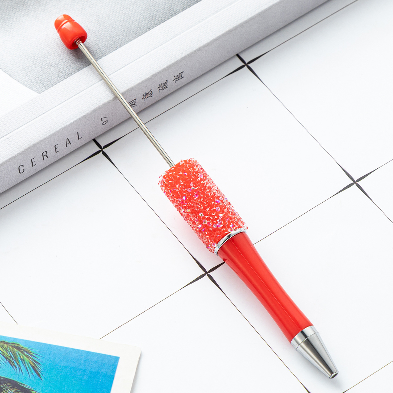 DIY bolígrafo de cuentas de azúcar creativo pegado a mano lleno de diamantes de plástico bolígrafo de regalo al por mayor