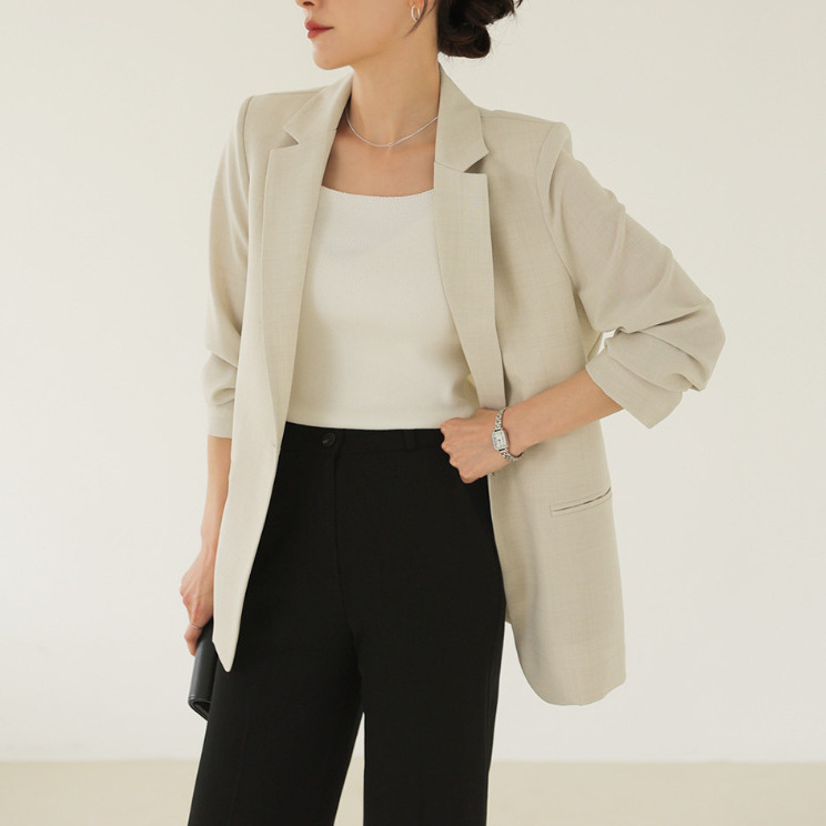 2025 Spring and Autumn Casual Suit Jacket Women's Small New Black High-end Sense Fried Street Slim Elegant Suit