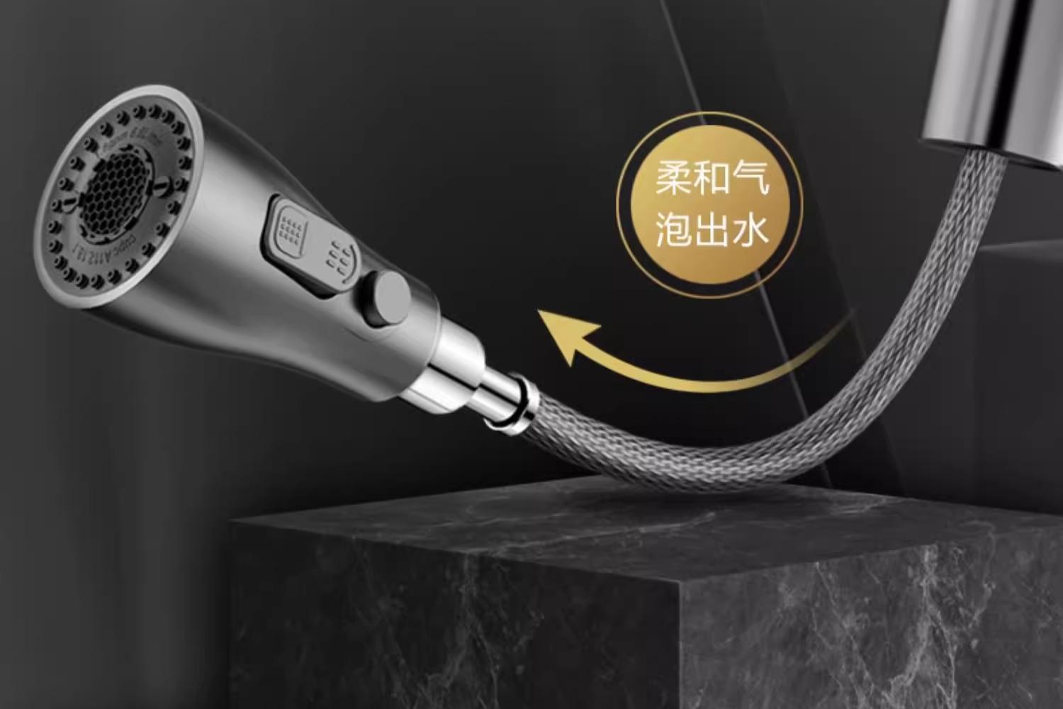 Kitchen faucet pull-out sink, kitchen sink, household cold and hot two-in-one pressurized splash-proof rotating room, all copper undefined