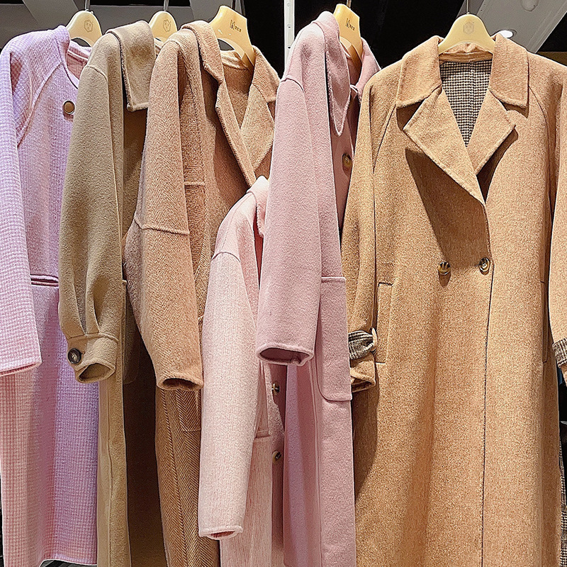 清仓双面毛呢羊绒大衣品牌折扣女装走份库存批发直播货源专柜剪标