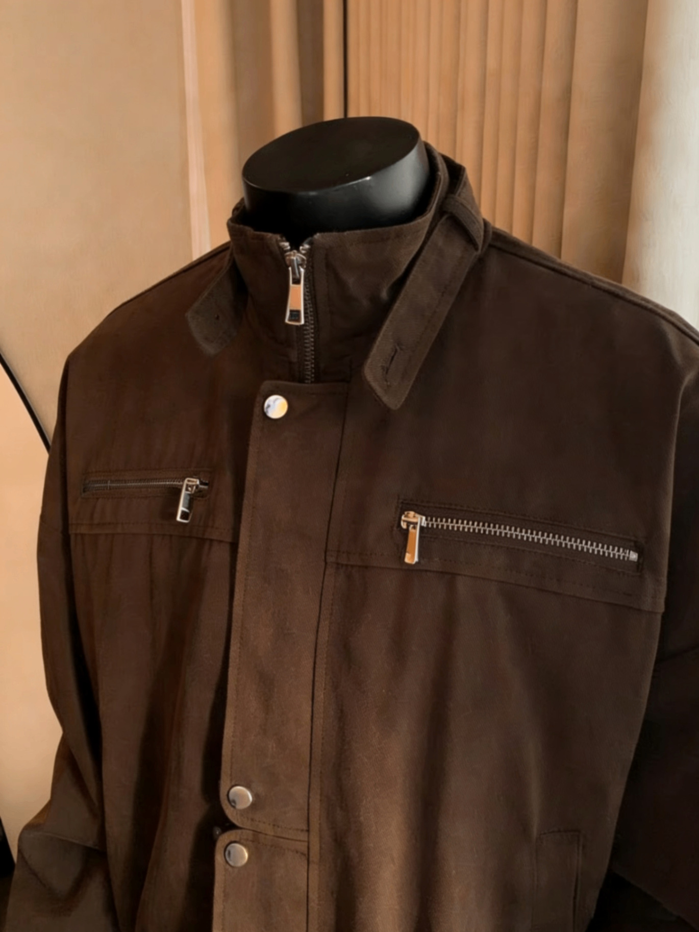 Stand Collar Workwear Jacket Men's Washed Loose Detroit Casual Jacket_viptrois.com