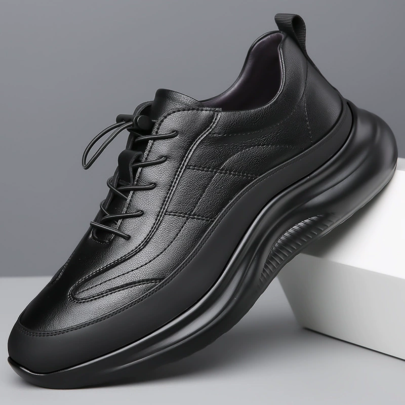 Мужская обувь 2023 Осень Новая Спортивная повседневная кожаная обувь на мягкой подошве Мужская модная универсальная обувь из натуральной кожи на толстой подошве для Пап