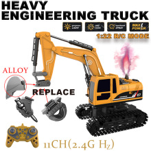 跨境合金挖掘电动喷雾遥控工程车儿童仿真三合一工程车模型玩具车