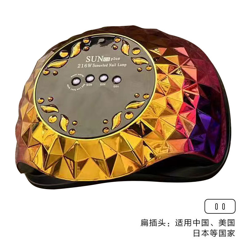Lámpara de uñas de alta potencia Amazon de 216W, lámpara de fototerapia para uñas, secado rápido, lámpara de curado de gel para uñas de salón, lámpara de curado de esmalte de uñas, transfronteriza