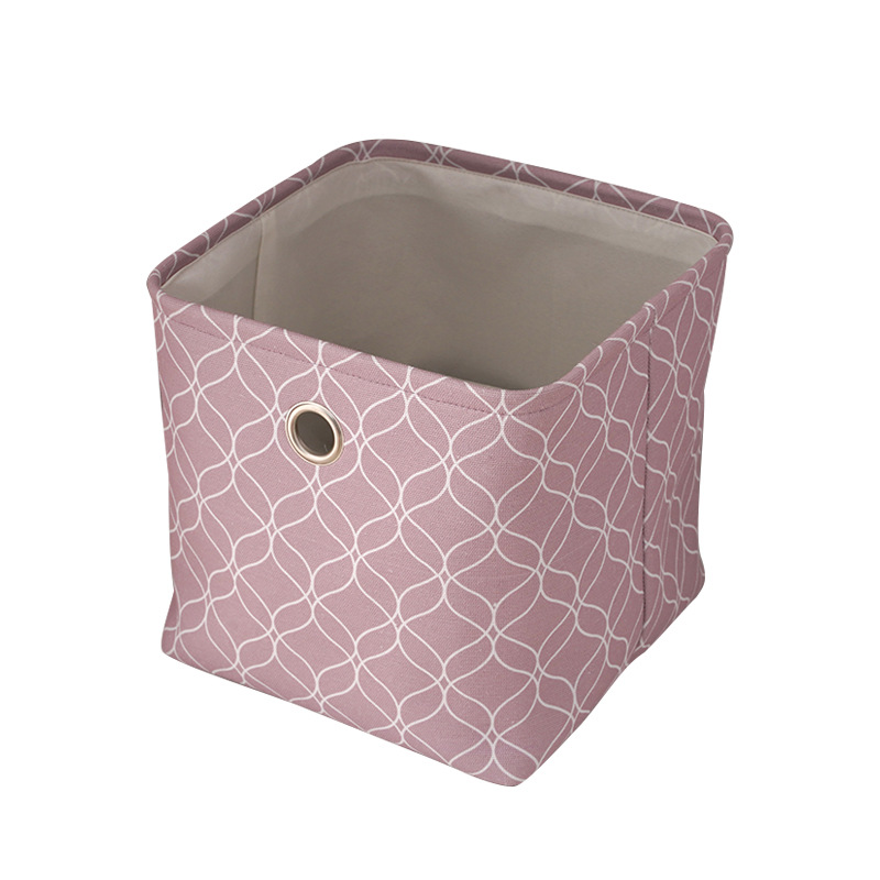 帆布收納箱 衣柜桌面整理置物筐粉色 帆布收納筐現(xiàn)代簡約雜物整理