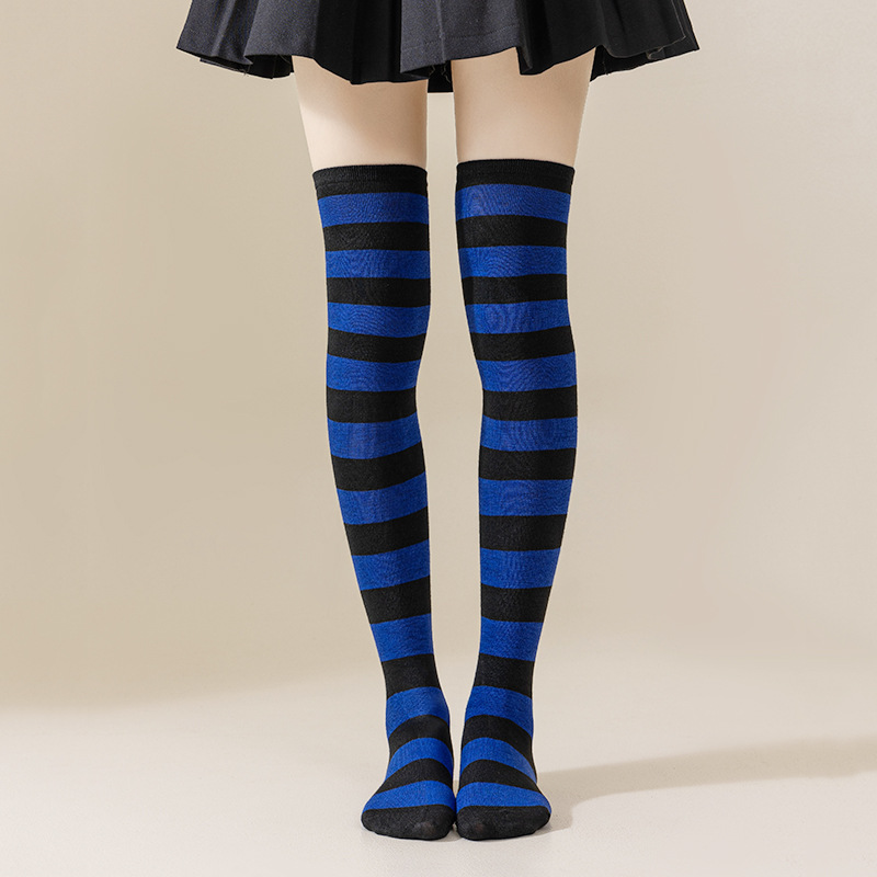 Calcetines Largos Bucaneras a Rayas para Mujer de Poliéster y Spandex, Absorción del Sudor, para Cosplay image 27