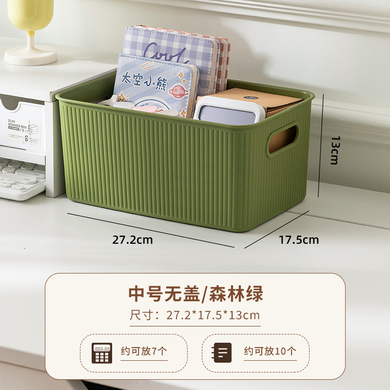 Caja de almacenamiento de dormitorio con cubierta de plástico gruesa caja de acabado de escritorio doméstico de baño multi-dimensional caja de artículos superpuestos