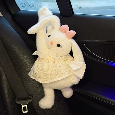 Car tissue box/set, cute plush rabbit doll for