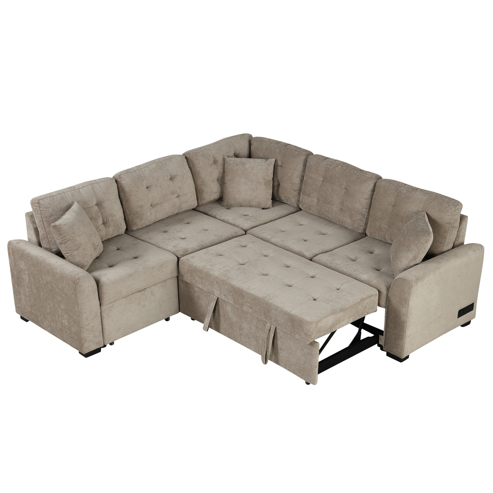 Con esquina de almacenamiento combinación europea moderna comercio exterior norteamericano beige gran sofá cama de sala de estar sofá cama en forma de U Amazon