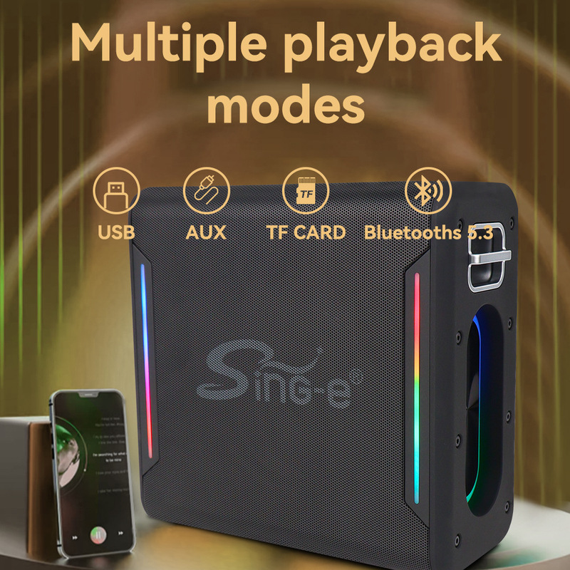 SING-E ZQS-V100 bluetoothスピーカー家庭用リビングルームは、デスクトップカードの無線音響の大音量を囲んでいる|undefined