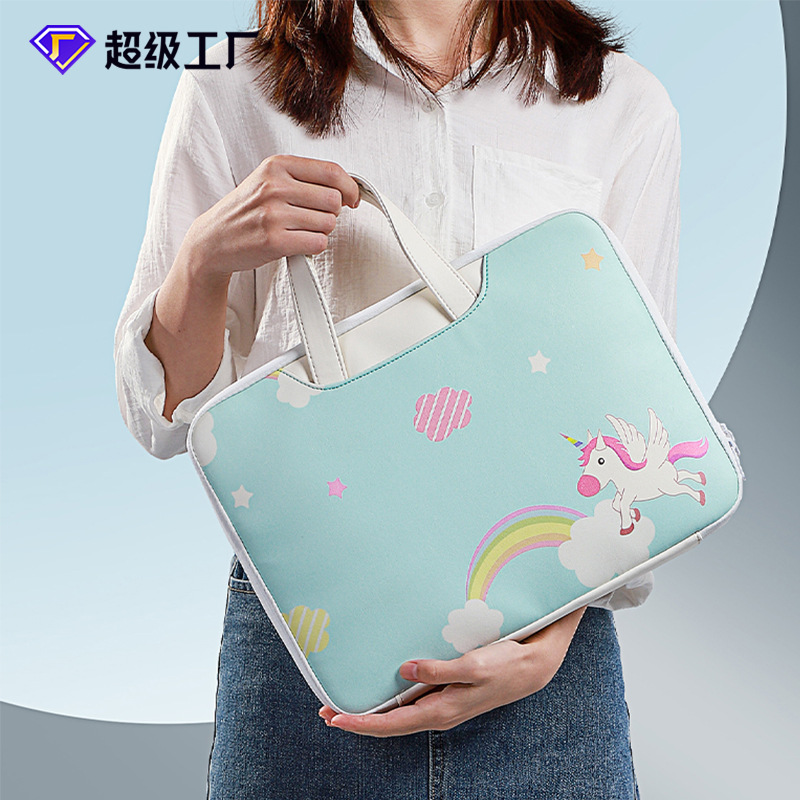 厂家新款时尚网红少女电脑包简约防震手提公文包14寸笔记本电脑包