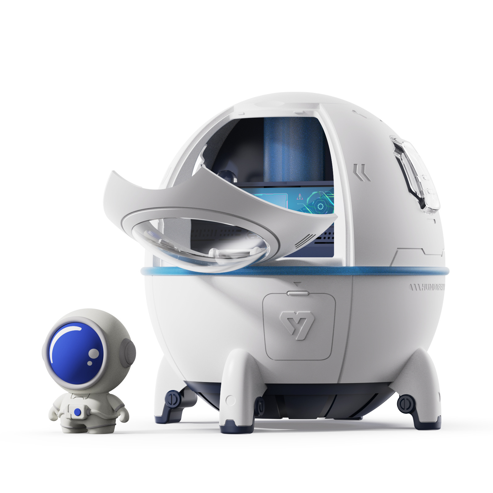 Astronauta humidificador colorido hogar dormitorio coche dormitorio escritorio pequeño humidificador portátil Mute luz de la noche