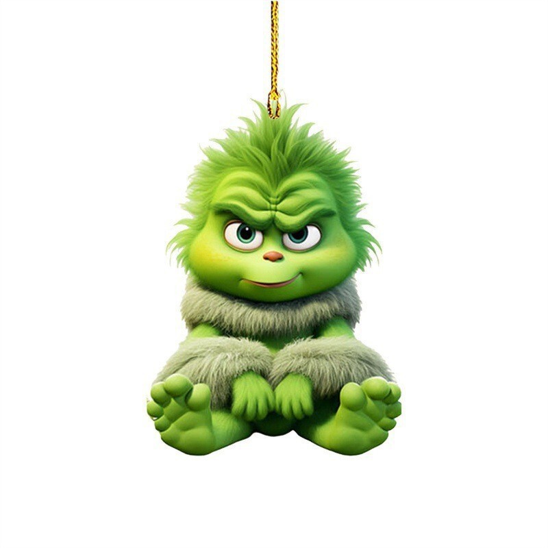 クロスボーダーグリンチベビーペンダントクリスマスホリデーデコレーションクリスマスツリーデコレーションペンダントアクリルフラット小さなペンダント|undefined