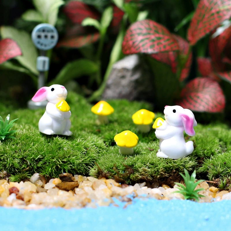 Новый грибной кролик в горшке садовые мини-украшения Крытый мох микро пейзаж DIY материал украшения