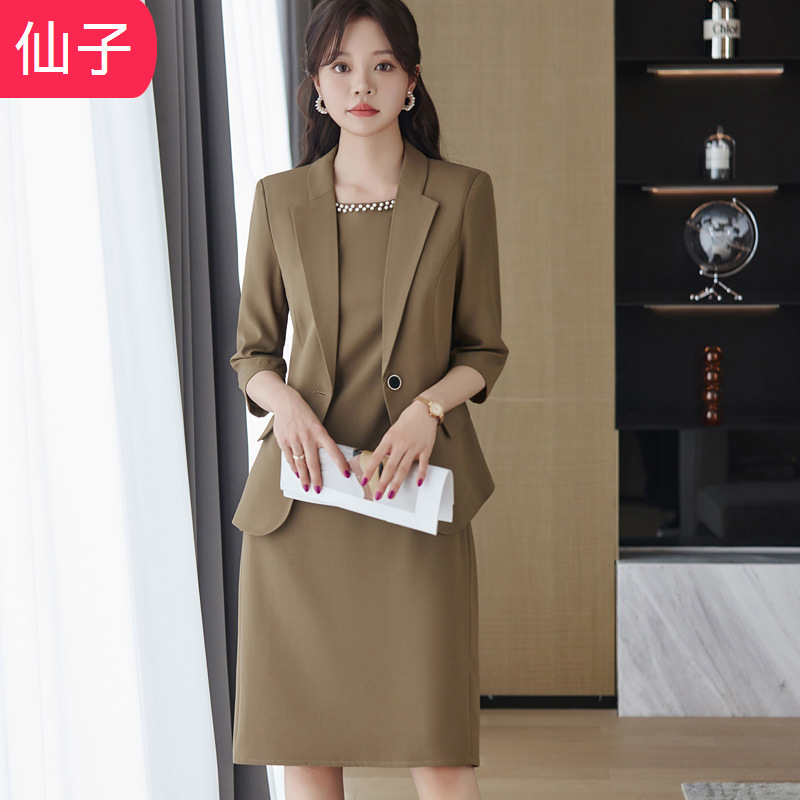 Spring and Summer new dress suit suit business wear female host formal wear work clothes half sleeve small suit jacket