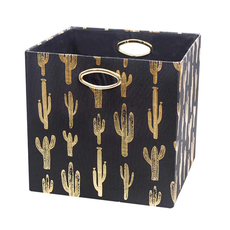 厂家直销简约大容量素色棉麻箱折叠收纳储物箱子有盖家居日用批发