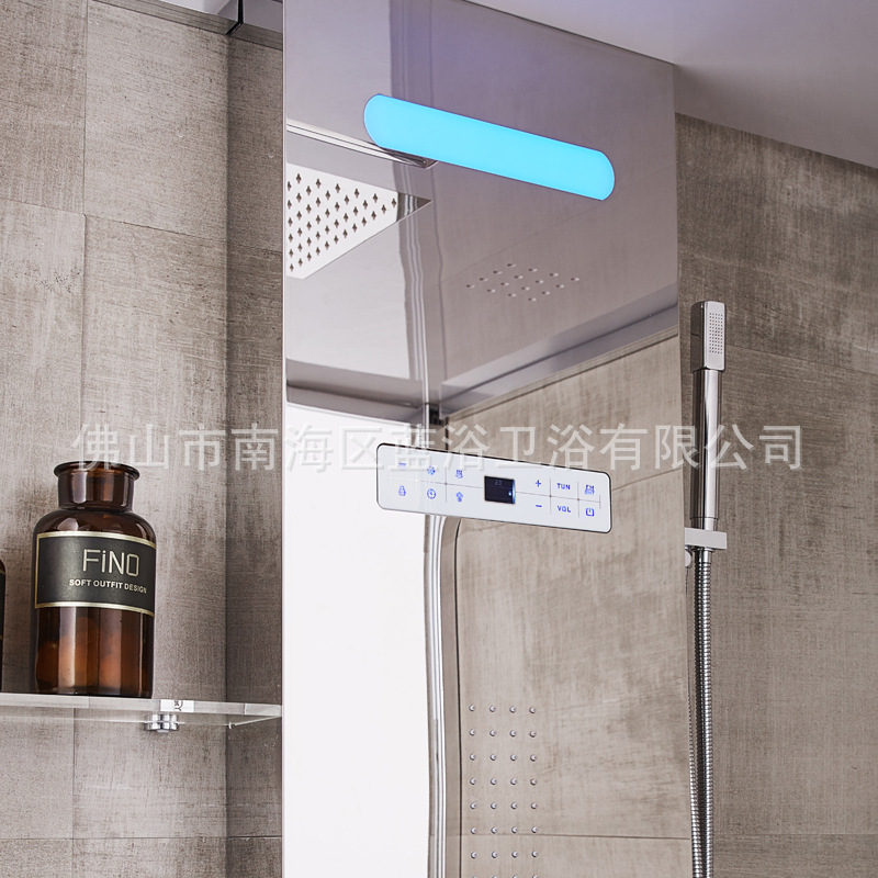 Cheap black shower column with steam shower massage scheme Gym Hotel Beauty Salon Bathroom 4