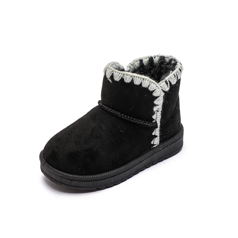 2024 Korean version new girls' thick snow boots, with plush cotton children's baby shoes, short boots trend_voghion.com