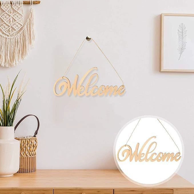 Горячая распродажа! Деревянная вывеска в рустикальном стиле с вырезанными буквами «Добро пожаловать домой» — идеально подходит для венка на дверь.