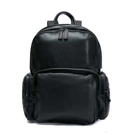 跨境真皮双肩包休闲旅行大容量头层牛皮男士背包大学校园学生书包