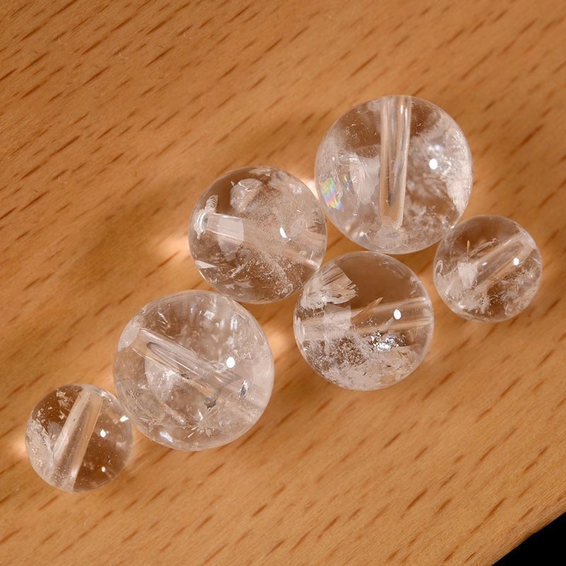 Cuentas sueltas de cristal natural Cuentas sueltas de Asai blancas Cuentas sueltas de bricolaje individuales Pulsera hecha a mano Accesorios de joyería