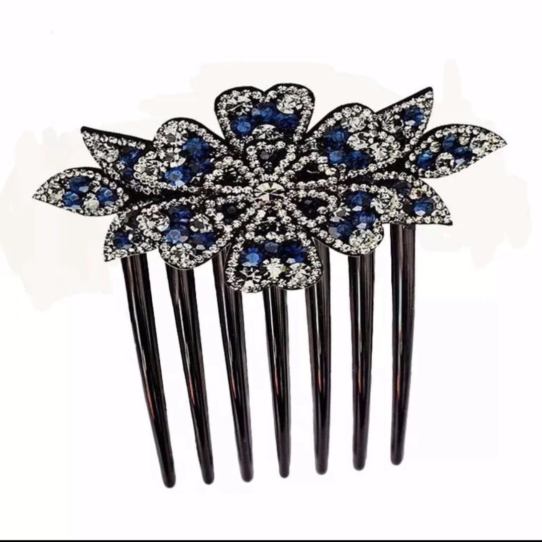 Estilo coreano nuevo estilo Accesorios para el cabello diamante flor pelo peine insertar peine updo pelo bola cabeza dulce dama Cola de Caballo clip cabeza Accesorios