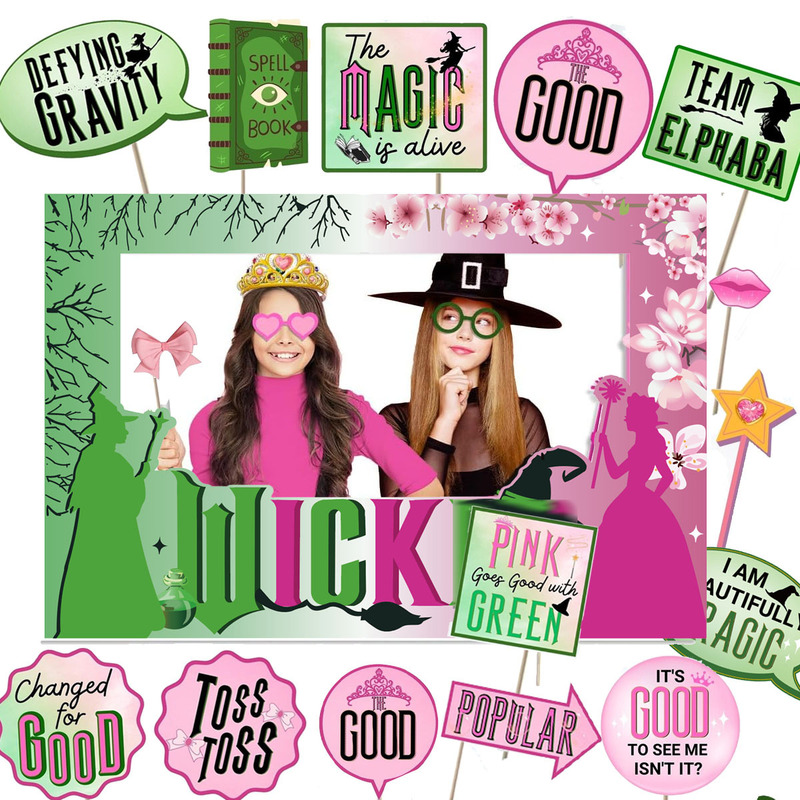Magic Witch Wicked Theme Party Photo Frame Photo Props suit Halloween Party Decoration Paper Road