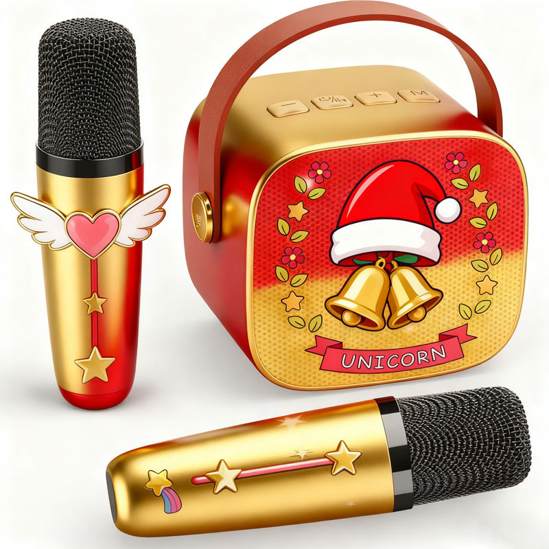 Bluetooth Speaker Wireless Karaoke Microphone Heavy Bass Singing Device Cross-Border P2/K1_voghion.com