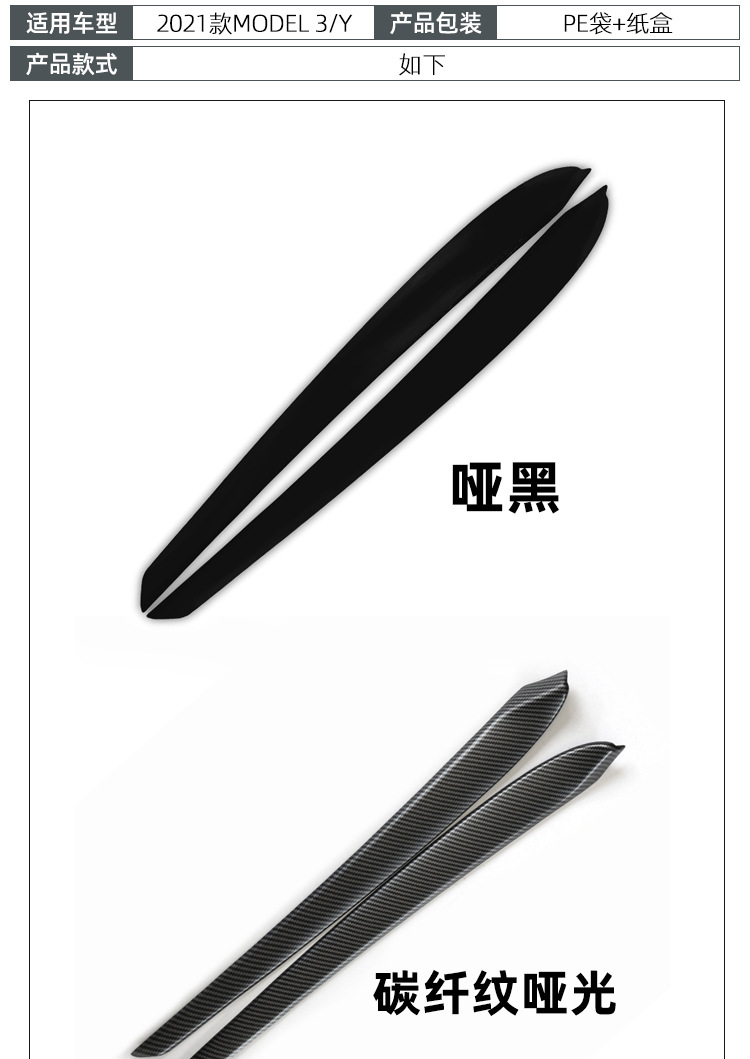 Suitable for Tesla's New Model Y3 Dashboard Trim Strip, New Model 3 Door Interior Center Console Sticker Dashboard