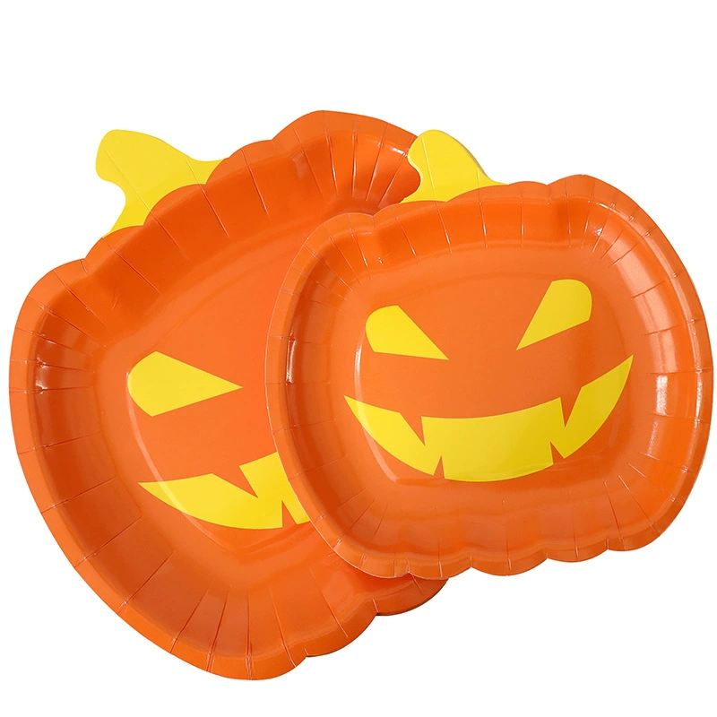 2024 новый Halloween украшение призрак вечеринка тыква призрак лицо бумажная тарелка для стола одноразовые посуды для сервировки