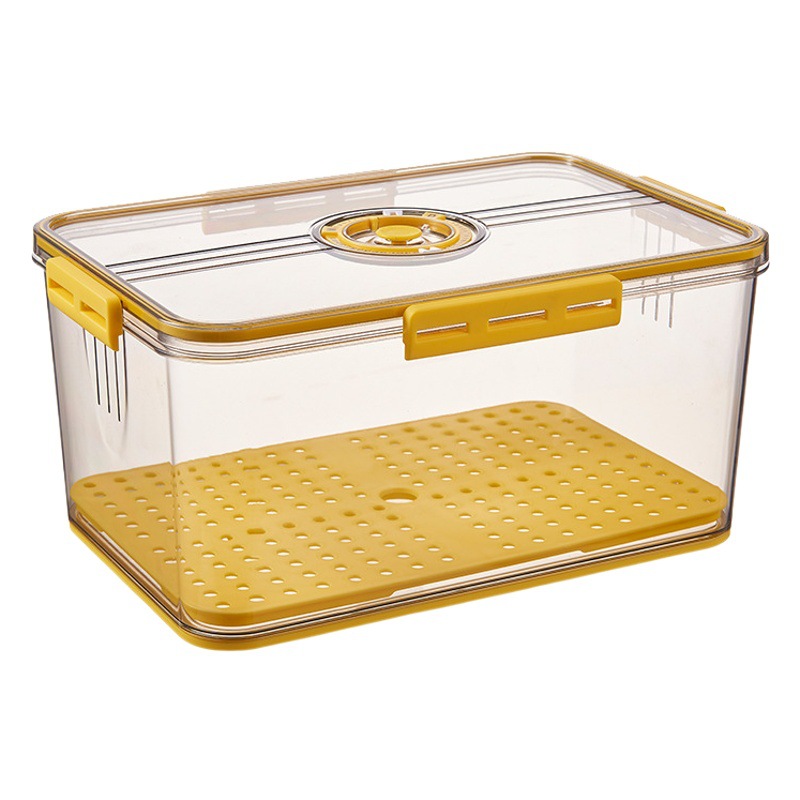 Refrigerador caja de almacenamiento de plástico PET transparente espesado congelado drenaje crisper para refrigerador