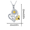 Wish new jewelry facing sunflower heart -shaped necklace carved you are my sunny little bee drip oil split pendant
