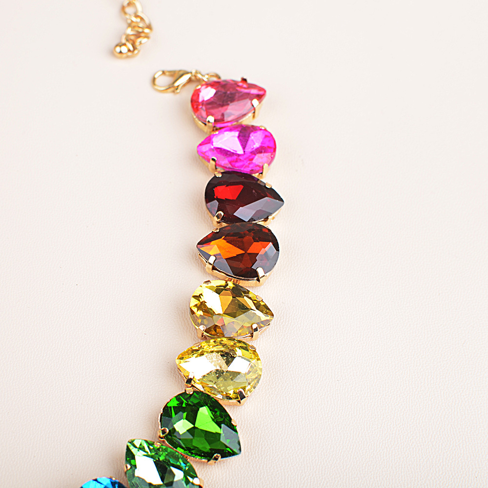 1 Piece Quantity Daily Occasion Cute Sweet Water Droplets Rhinestone Women's Necklace