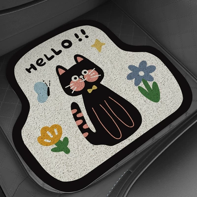Silk Loop Floor Mat Car | Avtomobil döşəmə paspasları - red-face-cat-front-pad-vertical-version-6245cm