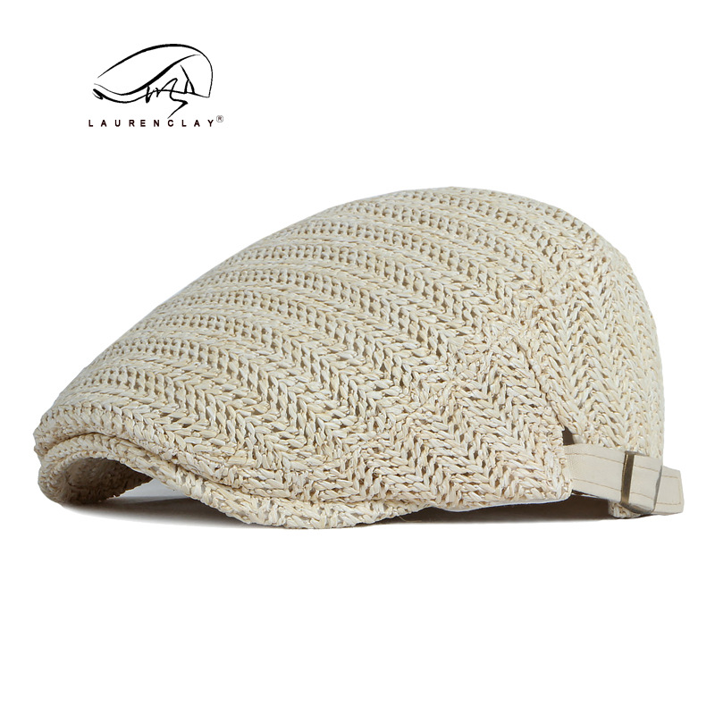 Casquillo de los hombres primavera y verano al aire libre boina de malla transpirable británico de las mujeres retro pintor sombrero casual sombrero delantero