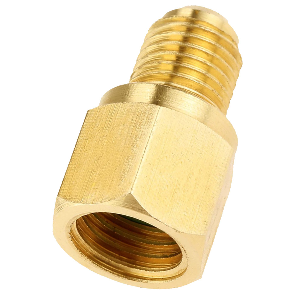 One Piece R1234Yf Vacuum Pump Adapter Refrigerant Tank R12 Connector 1/2 Internal to 1/4" Sae External Thread