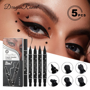 Cross-Border Double-Headed Star Seal Eyeliner to Prevent Novice Love Plum Blossom Lazy Seal Set of Five